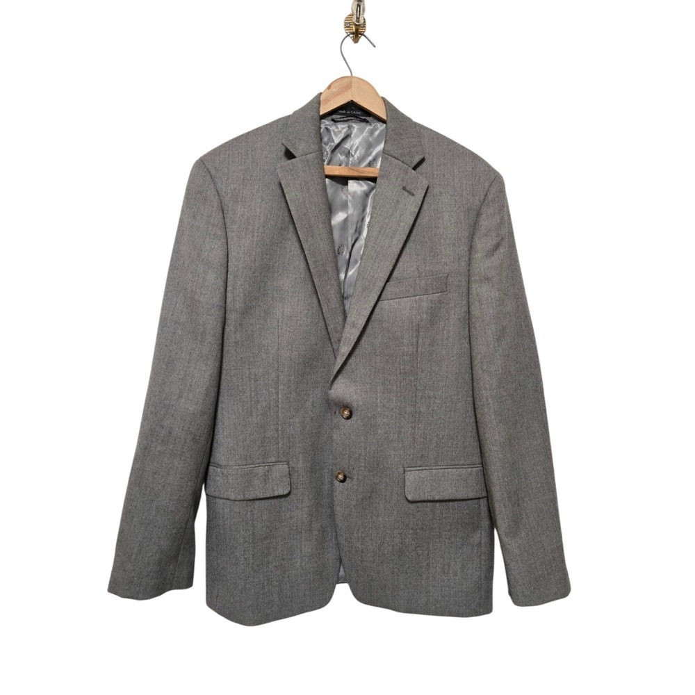 Lauren Ralph Lauren Blazer Sport Coat Jacket Gray Size 40 Wool 2 Button